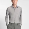 Schmal geschnittenes Hemd aus gebürstetem Performance-Stretch-Flanell