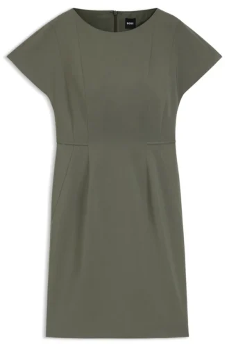 Schmal geschnittenes Kleid aus italienischer Stretchwolle