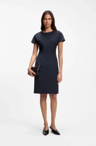 Schmal geschnittenes Kleid aus italienischer Stretchwolle