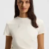 Schmal geschnittenes T-Shirt aus merzerisierter Baumwolle mit farblich abgestimmtem Aufdruck