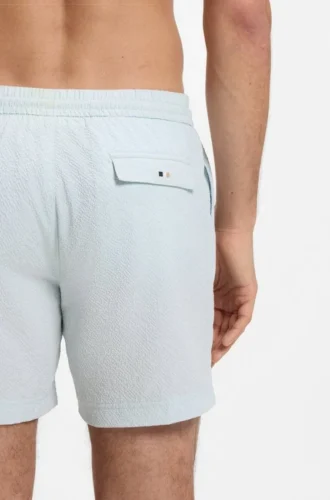 Schnelltrocknende Badeshorts aus Stretch-Seersucker
