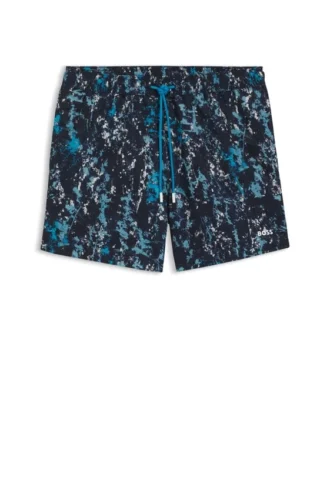 Schnelltrocknende Badeshorts mit Allover-Print