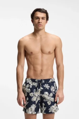Schnelltrocknende Badeshorts mit Allover-Print