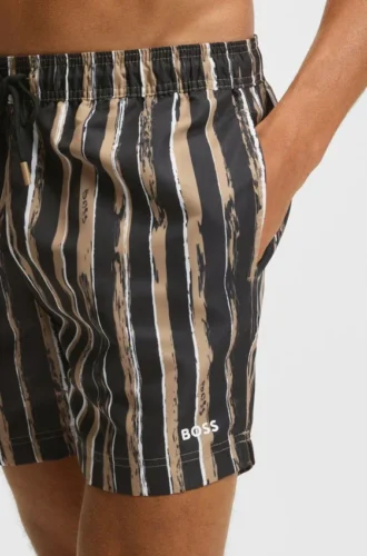 Schnelltrocknende Badeshorts mit Allover-Print