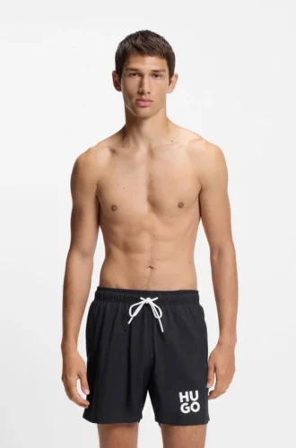 Schnelltrocknende Badeshorts mit aufgedrucktem Logo