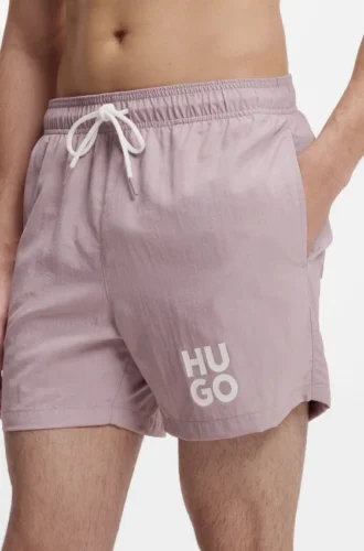 Schnelltrocknende Badeshorts mit aufgedrucktem Logo