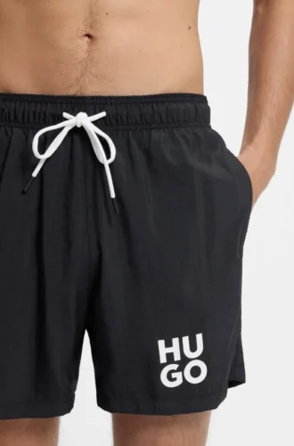 Schnelltrocknende Badeshorts mit aufgedrucktem Logo