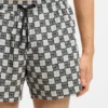 Schnelltrocknende Badeshorts mit Karomuster und gestapeltem Logo