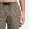 Schnelltrocknende Badeshorts mit Karomuster und gestapeltem Logo