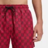 Schnelltrocknende Badeshorts mit Karomuster und gestapeltem Logo