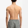 Schnelltrocknende Badeshorts mit Karomuster und gestapeltem Logo