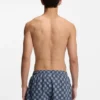 Schnelltrocknende Badeshorts mit Karomuster und gestapeltem Logo