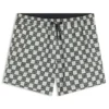 Schnelltrocknende Badeshorts mit Karomuster und gestapeltem Logo