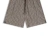 Schnelltrocknende Badeshorts mit Karomuster und gestapeltem Logo