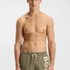Schnelltrocknende Badeshorts mit vertikalem Logo-Print
