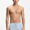 Schnelltrocknende Badeshorts mit vertikalem Logo-Print