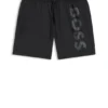 Schnelltrocknende Badeshorts mit vertikalem Logo-Print
