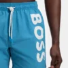 Schnelltrocknende Badeshorts mit vertikalem Logo-Print