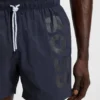 Schnelltrocknende Badeshorts mit vertikalem Logo-Print