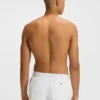 Schnelltrocknende Badeshorts mit vertikalem Logo-Print