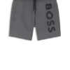 Schnelltrocknende Badeshorts mit vertikalem Logo-Print