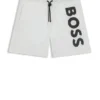 Schnelltrocknende Badeshorts mit vertikalem Logo-Print