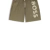 Schnelltrocknende Badeshorts mit vertikalem Logo-Print