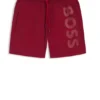 Schnelltrocknende Badeshorts mit vertikalem Logo-Print