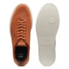 Schnür-Sneaker mit gestricktem Obermaterial und Lederbesatz
