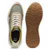 Schnürsneaker aus leichtem Stoff mit Wildlederbesatz