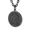 Schwarz beschichtete Halskette mit Double-B-Monogramm-Anhänger