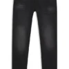 Schwarz-schwarze Jeans in Extra-Slim-Fit aus Stretch-Denim