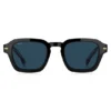 Schwarze Acetat-Sonnenbrille mit goldfarbenen Verzierungen