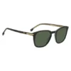 Schwarze Acetat-Sonnenbrille mit goldfarbenen Verzierungen