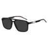 Schwarze Acetat-Sonnenbrille mit Gummi-Logo
