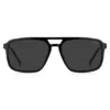 Schwarze Acetat-Sonnenbrille mit Gummi-Logo