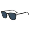 Schwarze Acetat-Sonnenbrille mit silberfarbenen Verzierungen