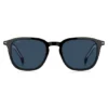 Schwarze Acetat-Sonnenbrille mit silberfarbenen Verzierungen