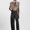Schwarze Ballon-Jeans aus festem Denim