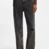Schwarze Jeans in lockerer Passform aus festem Denim
