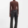 Schwarze Jeans in lockerer Passform aus festem Denim