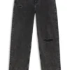 Schwarze Jeans in lockerer Passform aus festem Denim