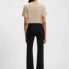 Schwarze Jeans mit weitem Bein aus Stretch-Denim