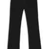 Schwarze Jeans mit weitem Bein aus Stretch-Denim