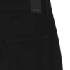 Schwarze Jeans mit weitem Bein aus Stretch-Denim