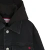 Schwarze Jeansjacke für Kinder mit Fleece-Kapuze