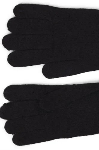 Schwarze Kinderhandschuhe mit Logo-Detail