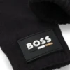 Schwarze Kinderhandschuhe mit Logo-Detail