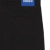 Schwarze, konisch zulaufende Jeans aus Stretch-Denim