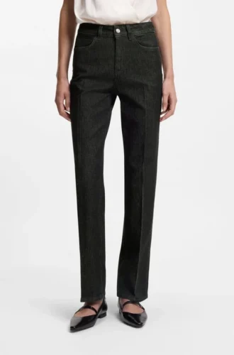 Schwarze Slim-Fit-Jeans aus Stretch-Denim mit Marmorstruktur